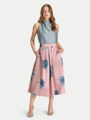 Swing Bluzka 1AK00500 Niebieski Regular Fit. Niebieskie bluzki Swing, bez wzorów, z syntetyku, bez kołnierzyka, bez ramiączek. Za 279.99 zł.