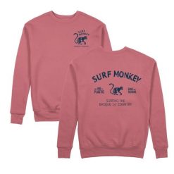 Bluza Save the Ocean – Okrągły dekolt / Dorosły (Herbaciany Róż). Czerwone bluzy SURF MONKEY, l, bez wzorów, z bawełny, bez kaptura. Za 309.95 zł.