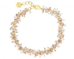 Bransoletka z mosiądzu pozłacana ze szklanymi detalami. Bransoletki Artelioni, pozłacane. Za 169.00 zł.