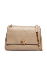 Tory Burch Torebka Charlie Quilted Shoulder Bag 185828 Kremowy. Białe torebki klasyczne Tory Burch, bez wzorów, ze skóry, bez dodatków. Za 3,029.00 zł.