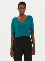 Sisley Bluzka 3TNHL400T Turkusowy Regular Fit. Niebieskie bluzki Sisley, m, bez wzorów, z bawełny, bez kołnierzyka, bez ramiączek. Za 69.99 zł.