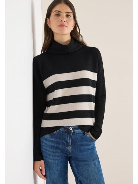 Cecil Golf w kolorze kremowo-czarnym rozmiar: S. Brązowe golfy Cecil, s, bez wzorów, bez ramiączek. Za 126.99 zł.