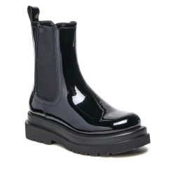 Botki Jenny Fairy. Czarne botki Jenny Fairy, bez wzorów, bez obcasa, na płaskiej podeszwie, bez zapięcia. Za 179.99 zł.