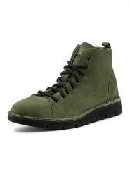 Natural world Skórzane botki w kolorze khaki rozmiar: 38. Brązowe botki Natural World, bez wzorów, z wełny, bez obcasa, bez zapięcia. Za 166.88 zł.