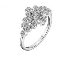 Pierścionek z białego złota z brylantami - 0,37 ct - próba 750. Białe pierścionki Apart, z brylantem, złote. Za 10,990.00 zł.
