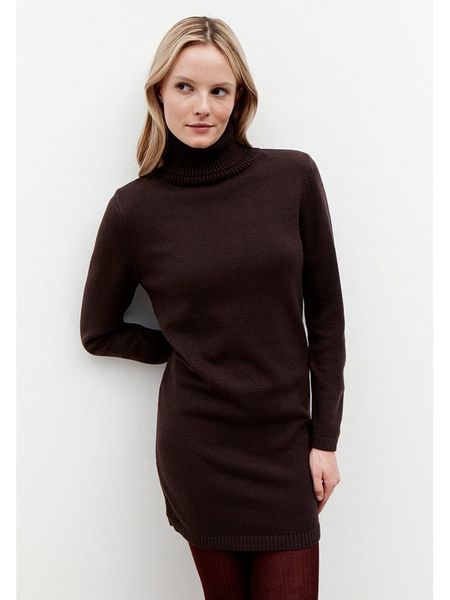 More & More Sukienka dzianinowa w kolorze ciemnobrązowym rozmiar: 36. Brązowe sukienki More & More, na co dzień, bez wzorów, z dzianiny, bez kołnierzyka, bez ramiączek, mini, proste. Za 214.19 zł.