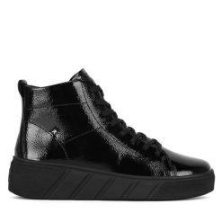 Botki Rieker Revolution Lifestyle. Czarne botki Rieker Revolution Lifestyle, bez wzorów, bez obcasa, na płaskiej podeszwie, bez zapięcia. Za 375.00 zł.