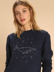WOOOP Bluza "Whale Constellation" w kolorze granatowym rozmiar: L. Niebieskie bluzy Wooop, l, bez wzorów, z bawełny, bez kaptura. Za 100.04 zł.