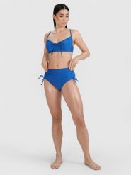 4F Dół od bikini damski - niebieski XS. Niebieskie szorty 4f, bez wzorów, z elastanu, klasyczne, z podwyższonym stanem. Za 69.99 zł.