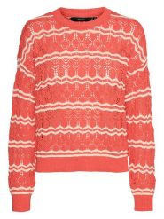 Vero Moda Sweter w kolorze czerwono-kremowym rozmiar: M. Brązowe swetry Vero Moda, m, bez wzorów, ze splotem, bez ramiączek. Za 81.45 zł.