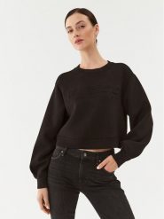 Guess Bluza Cindra V3BQ15 K7UW2 Czarny Regular Fit. Czarne bluzy Guess, xs, z aplikacjami, z wiskozy, bez kaptura. Za 189.99 zł.
