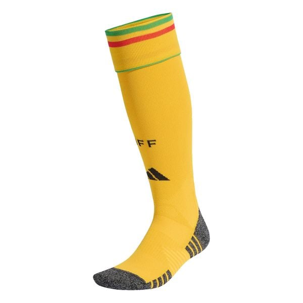 Getry domowe Jamajka 26 x Bob Marley. Żółte legginsy sportowe Adidas, s, bez wzorów, z bawełny, do piłki nożnej. Za 99.95 zł.