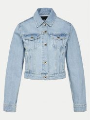 Patrizia Pepe Kurtka jeansowa 8O0170/D1WZB-CA49 Niebieski Regular Fit. Niebieskie kurtki Patrizia Pepe, bez wzorów, z bawełny, bez kaptura. Za 759.99 zł.