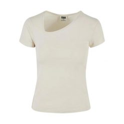 T-shirt Damski Ekologiczny Asymetryczny. Brązowe t-shirty Urban Classics, xs, bez wzorów, z asymetrycznym kołnierzem, bez ramiączek. Za 64.99 zł.