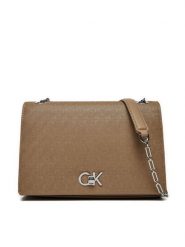 Calvin Klein Torebka Ck Medium Conv Shoulder Bag_Mono K60K613138 Brązowy. Brązowe torebki klasyczne Calvin Klein, bez wzorów, ze skóry, bez dodatków. Za 359.99 zł.