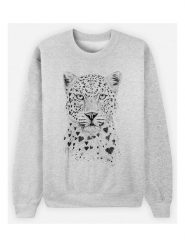 WOOOP Bluza "Lovely Leopard" w kolorze szarym rozmiar: M. Szare bluzy Wooop, m, bez wzorów, z bawełny, bez kaptura. Za 100.99 zł.