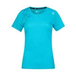 Koszulka damska Rafiki Akiyo. Niebieskie bluzki RAFIKI, bez wzorów, sportowe, bez kołnierzyka, bez ramiączek. Za 214.50 zł.