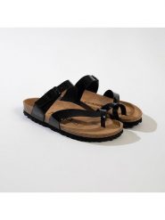 BACKSUN Japonki "Barecelone" w kolorze czarnym rozmiar: 36. Czarne klapki Backsun, bez wzorów, z materiału, z otwartym noskiem, bez obcasa. Za 109.52 zł.