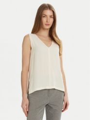 Marella Top Ginnico 2515161051 Écru Regular Fit. Topy Marella, bez wzorów, z jedwabiu, bez kołnierzyka, bez ramiączek. Za 329.99 zł.