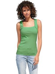 Heine Top w kolorze zielonym rozmiar: 34. Zielone topy Heine, bez wzorów, z bawełny, bez kołnierzyka, bez ramiączek. Za 43.99 zł.