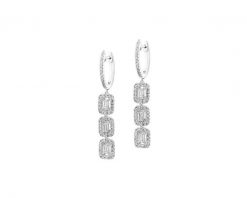 Kolczyki z białego złota z diamentami - 0,60 ct - próba 585. Białe kolczyki Apart, z diamentem, złote. Za 7,290.00 zł.
