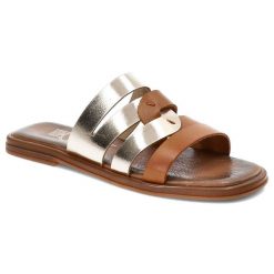 Złote Klapki Lemar Wygodne Buty Na Lato. Żółte klapki Lemar, bez wzorów, ze skóry, bez obcasa. Za 169.00 zł.