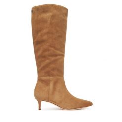 Kozaki LAUREN RALPH LAUREN. Brązowe kozaki Lauren Ralph Lauren, bez obcasa, na szpilce, bez zapięcia. Za 1,199.00 zł.