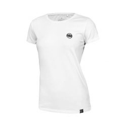 Koszulka bawełniana sportowy t-shirt dla dorosłych Slim Fit Small Logo. Białe koszulki sportowe PITBULL, bez wzorów, z bawełny, bez ramiączek. Za 79.99 zł.