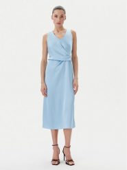 Rinascimento Sukienka koktajlowa CFC0122928003 Błękitny Regular Fit. Niebieskie sukienki Rinascimento, xl, bez wzorów, z syntetyku, wizytowe, bez kołnierzyka, bez ramiączek. Za 249.99 zł.