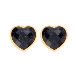 Kolczyki Mini Icons serca z czanym brokatowym kryształem, pozłacane. Czarne kolczyki Lilou, pozłacane. Za 189.00 zł.