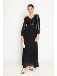 ASSUILI Sukienka w kolorze czarnym rozmiar: 42. Czarne sukienki Assuili, bez wzorów, klasyczne, bez kołnierzyka, bez ramiączek, maxi. Za 208.99 zł.