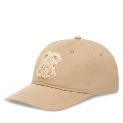 Czapka z daszkiem Guess. Brązowe czapki Guess, z aplikacjami. Za 159.99 zł.