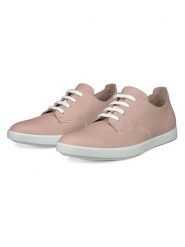 Ecco Skórzane sneakersy "Leisure" w kolorze jasnoróżowym rozmiar: 38. Różowe trampki ecco, bez wzorów, bez zapięcia. Za 183.59 zł.