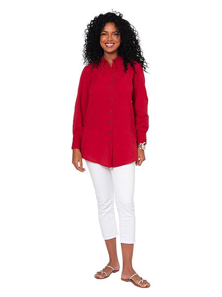 Aller Simplement Koszula w kolorze czerwonym rozmiar: 42. Czerwone koszule Aller Simplement, bez wzorów, klasyczne, bez kołnierzyka, bez ramiączek. Za 78.66 zł.