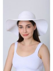 Lucky Bees Kapelusz przeciwsłoneczny w kolorze białym rozmiar: onesize. Białe kapelusze Lucky Bees, bez wzorów, z materiału. Za 73.99 zł.