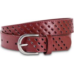 Pasek z wycinanym wzorem bonprix brązowy kasztanowy - srebrny kolor. Paski bonprix. Za 37.99 zł.