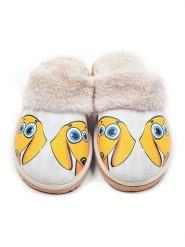 Goby Kapcie w kolorze biało-żółtym rozmiar: 36. Białe obuwie domowe Goby, bez wzorów, z materiału, z okrągłym noskiem, bez zapięcia. Za 130.99 zł.