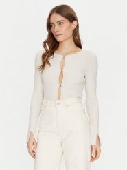 Guess Kardigan W5RR17 Z34O0 Biały Regular Fit. Białe kardigany Guess, xxl, z aplikacjami, z wiskozy. Za 247.00 zł.