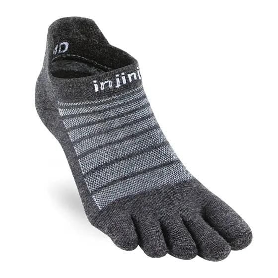 Skarpetki Injinji Lightweight No-Show Wool. Szare skarpety Injinji, bez wzorów, z wełny. Za 130.50 zł.