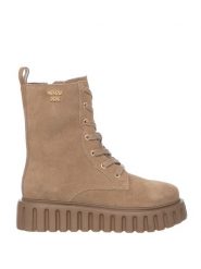 Patrizia Pepe Botki w kolorze czarno-beżowym rozmiar: 39. Brązowe botki Patrizia Pepe, bez wzorów, bez obcasa, bez zapięcia. Za 541.45 zł.