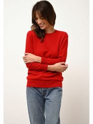 Just Cashmere Kaszmirowy sweter "Janice" w kolorze czerwonym rozmiar: M. Czerwone swetry Just Cashmere, m, bez wzorów, z kaszmiru, bez ramiączek. Za 409.00 zł.