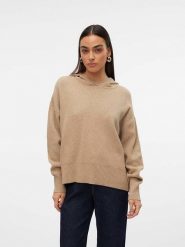 Vero Moda Sweter w kolorze karmelowym rozmiar: S. Brązowe swetry Vero Moda, s, bez wzorów, bez ramiączek. Za 70.41 zł.