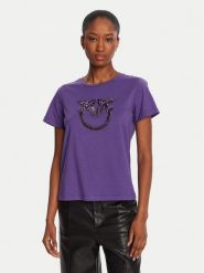 PINKO T-Shirt Quentin 100535 A2RN Fioletowy Regular Fit. Fioletowe t-shirty Pinko, xxl, bez wzorów, z bawełny, bez kołnierzyka, bez ramiączek. Za 749.99 zł.
