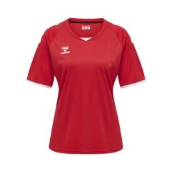 Koszulka damska Hummel hmlhmlCORE volley. Czerwone bluzki Hummel, xl, bez wzorów, sportowe, bez kołnierzyka, bez ramiączek. Za 144.00 zł.