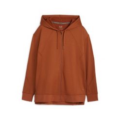Damska bluza z kapturem zapinana na zamek Puma Cloudspun. Brązowe bluzy sportowe Puma, bez wzorów, z kapturem. Za 229.45 zł.