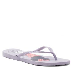 Japonki Havaianas. Fioletowe klapki Havaianas, bez wzorów, bez obcasa. Za 59.99 zł.
