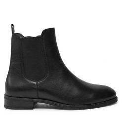 Botki Unisa. Czarne botki Unisa, bez wzorów, bez obcasa, na płaskiej podeszwie, bez zapięcia. Za 649.99 zł.