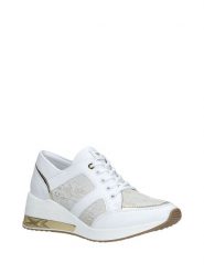 Wojas Skórzane sneakersy w kolorze biało-złotym rozmiar: 40. Białe trampki Wojas, bez wzorów, ze skóry, bez zapięcia. Za 249.76 zł.