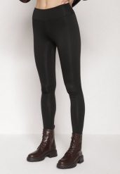 Czarne Klasyczne Legginsy z Regularnym Stanem Ralindia. Czarne legginsy Born2be, l, bez wzorów, z jeansu, długie. Za 39.99 zł.