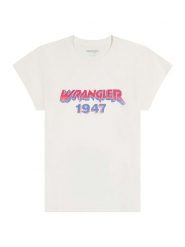Wrangler Koszulka w kolorze kremowym rozmiar: M. Brązowe bluzki Wrangler, m, bez wzorów, z bawełny, bez kołnierzyka, bez ramiączek. Za 101.23 zł.